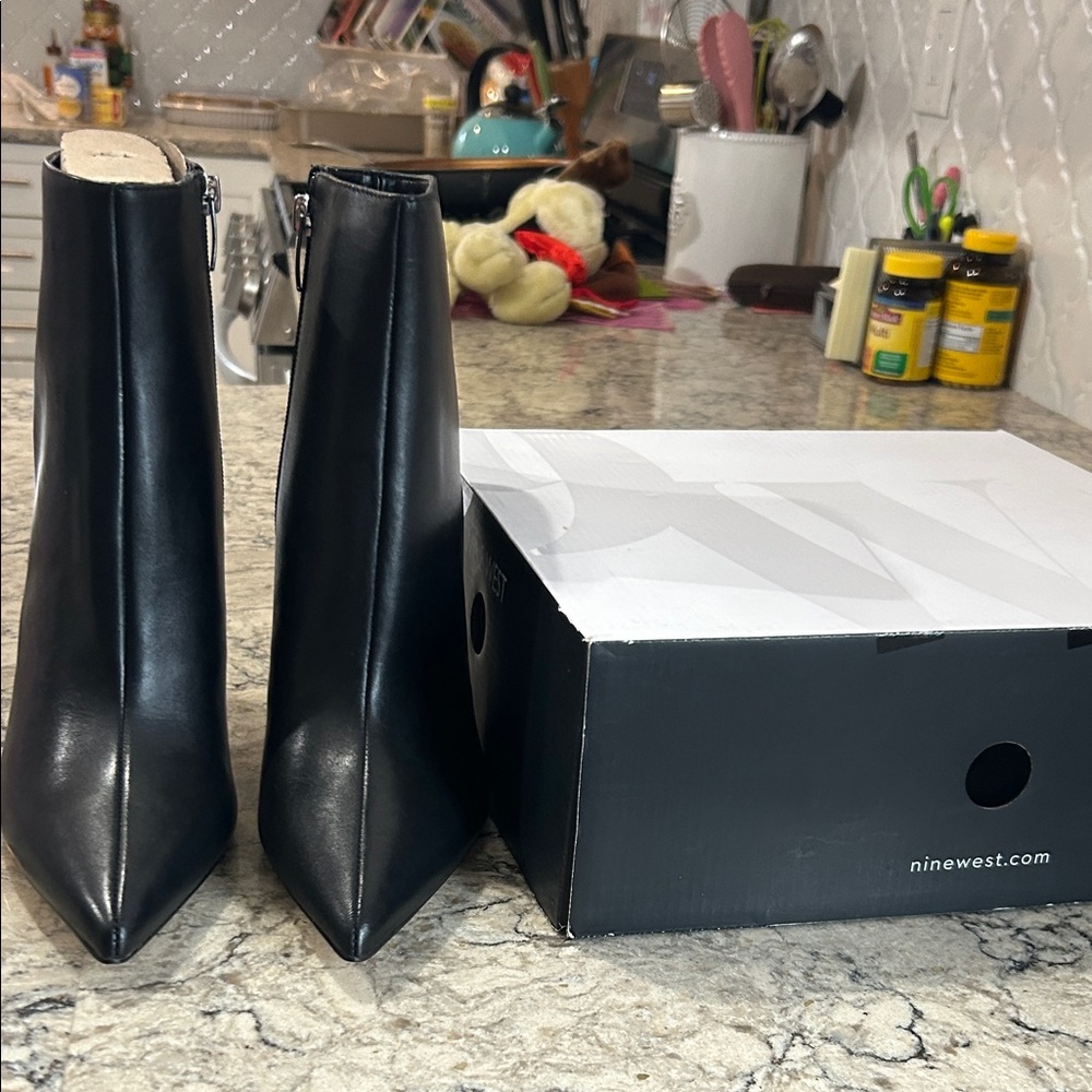 Nine West Sleek Black Ankle Boots